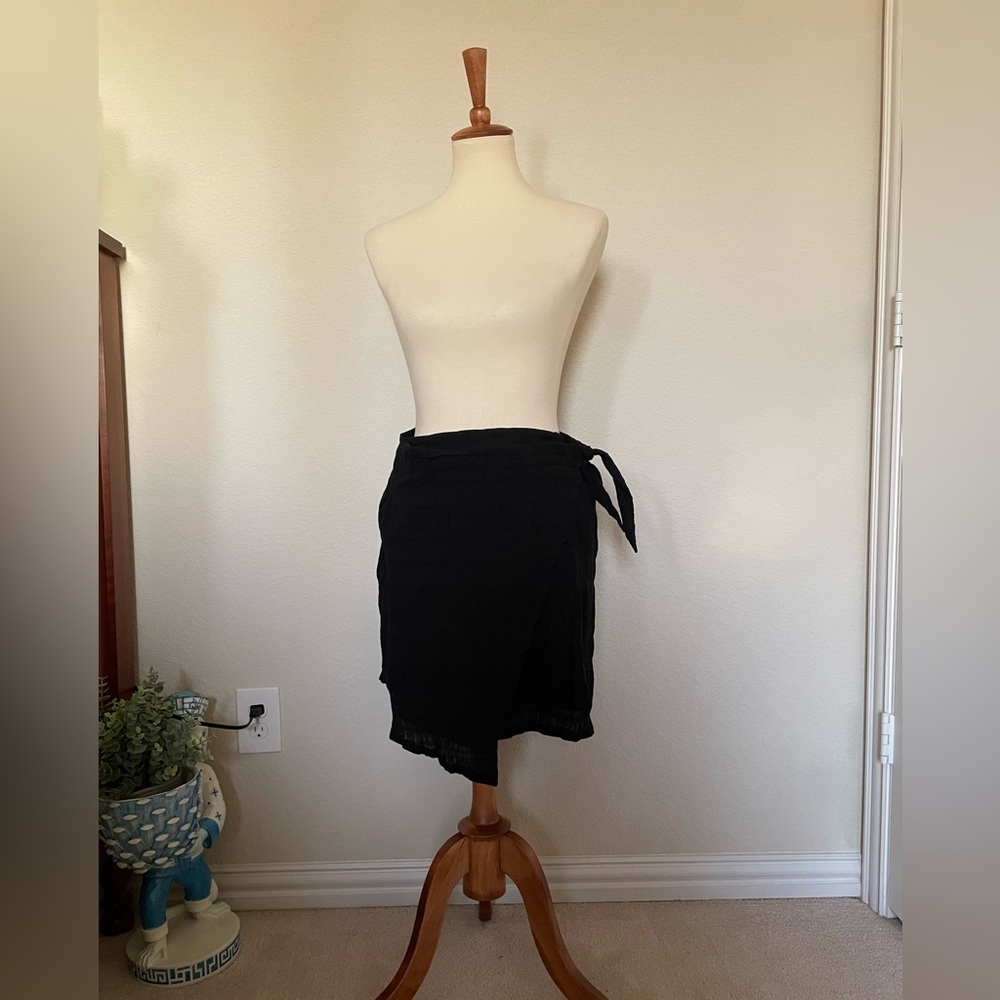 Rhythm. Black wrap skirt/coverup